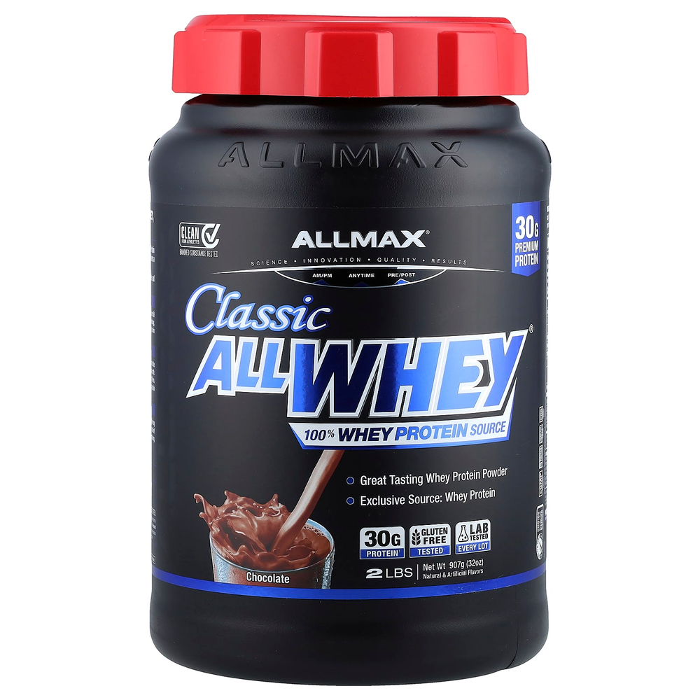 ALLMAX, CLASSIC ALLWHEY®, 100% сывороточный протеин, со вкусом шоколада, 907 г (2 фунта)