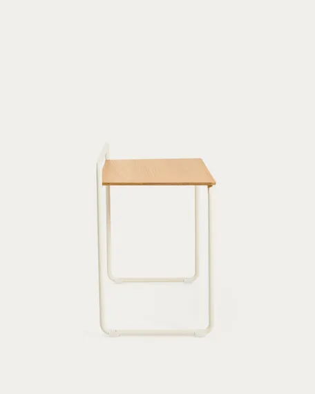 Tinn Письменный стол из ясеневого шпона с бежевой металлической конструкцией, 75 x 45,5