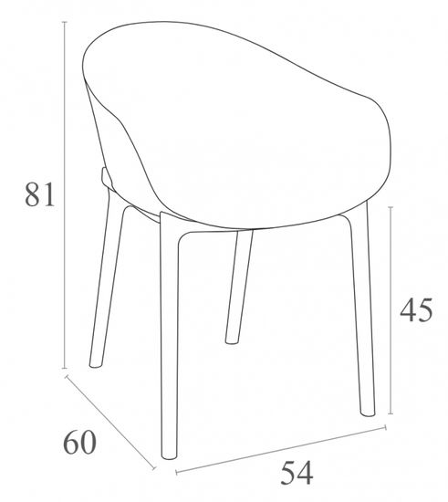 Кресло пластиковое Sky черное Турция