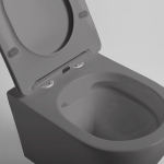 Унитаз подвесной Globo VT1-14SMA безободковый, цвет антрацит мат., ультратонкое сиденье soft-close