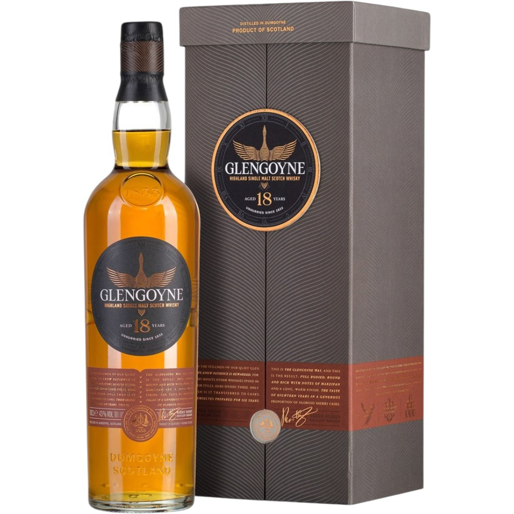 Виски Glengoyne Highland Single Malt Scotch Whisky 18 Y.O. 0,7 л. В подарочной коробке