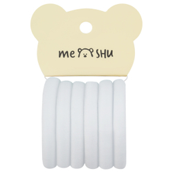 Резинки для волос MESHU "Essence thin", белые, 6шт., диаметр 4см, европодвес MS_60542