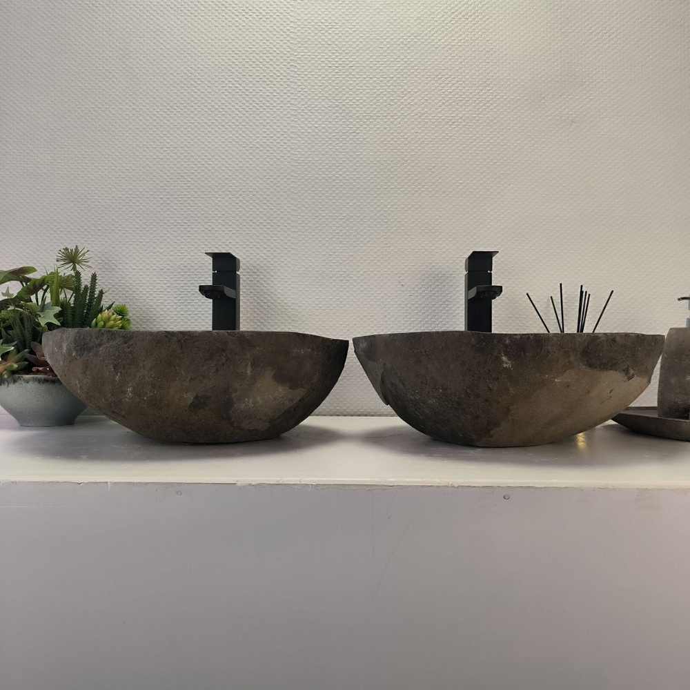 Раковина из речного камня ПАРА! RS-63700 43*40*15 2шт 0126
