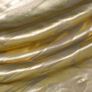 Плательный шёлковый жаккард серо-жемчужное золото