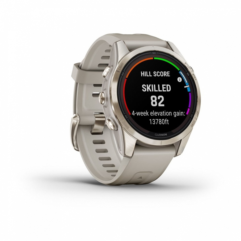 Смарт-часы Garmin Fenix 7s Pro Sapphire Solar золотистый корпус со светло-песочным ремешком, 010-02776-15