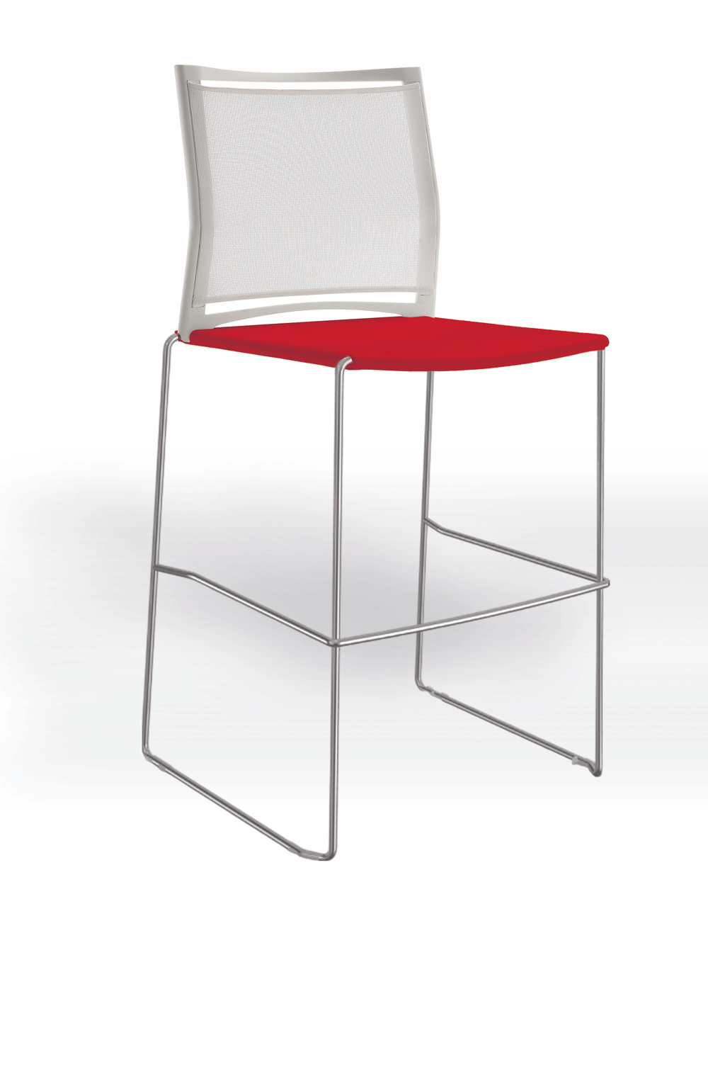 Web стул на полозьях кухонный/барный со спинкой-сеткой