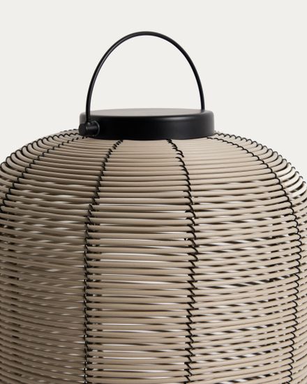 Портативная светодиодная настольная лампа Saranella из светло-серого искусственного ротанга