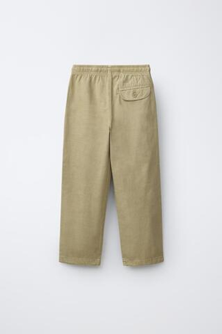 ZARA СТРУЯЩИЕСЯ ХЛОПКОВЫЕ БРЮКИ, ХАКИ