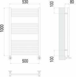 Полотенцесушитель водяной Terminus Сицилия П16 500х1000