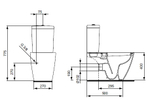 Напольный унитаз Ideal Standard CONNECT AquaBlade E042901 с бачком CUBE E797001