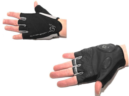 Перчатки Lady Sport Gel жен. черные M гель/лайкра/синт.кожа с петельками (20) AUTHOR