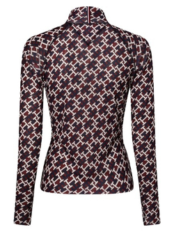 Женская футболка теннисная (dł. Рукава) Tommy Hilfiger Slim AOP Roll Neck Top LS - monogram