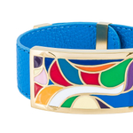 Браслет Fiore Luna на голубом кожаном ремешке CB13600-13