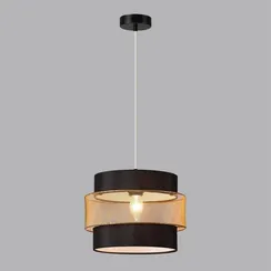 8003/1A MODERNI LN25 161 черный/черный, золотой металл/металл, текстиль Подвес Е27 60W 220V ANIMAISA