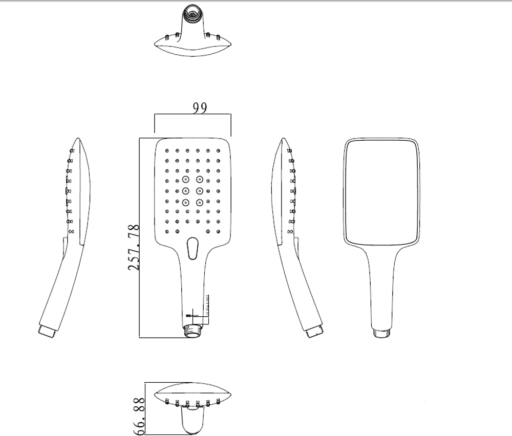 Ручной душ 3-режимный Bravat Square