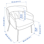 Кресло с подголовником - IKEA BINGSTA, 70х58х76 см, серый,  БИНГСТА ИКЕА