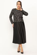 Костюм с атласной юбкой Лизетт (черный) К14677-10М LT Collection