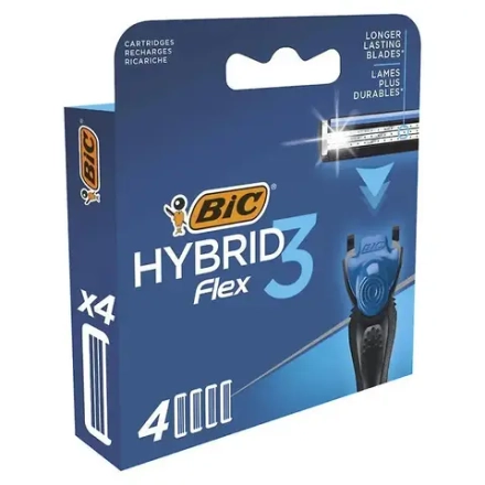 BIC 3 FLEX  HYBRID кассеты, 3 лезвия (4 шт.)