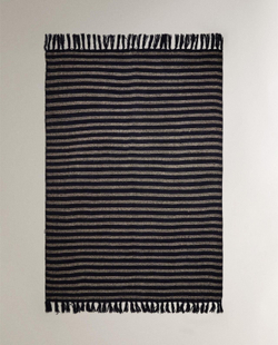 Zara Home - Полосатое одеяло, синий, 140x190 см