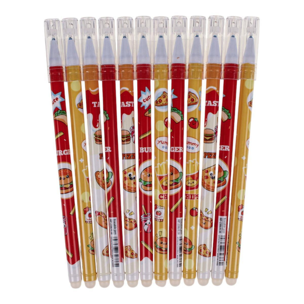 Ручка пиши-стирай "Фастфуд", 0,38мм, синяя, 5 видов микс