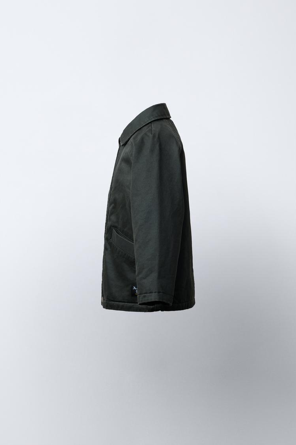 ZARA КУРТКА ИЗ ВОЩЕНОЙ ТКАНИ, ТЕМНЫЙ ХАКИ