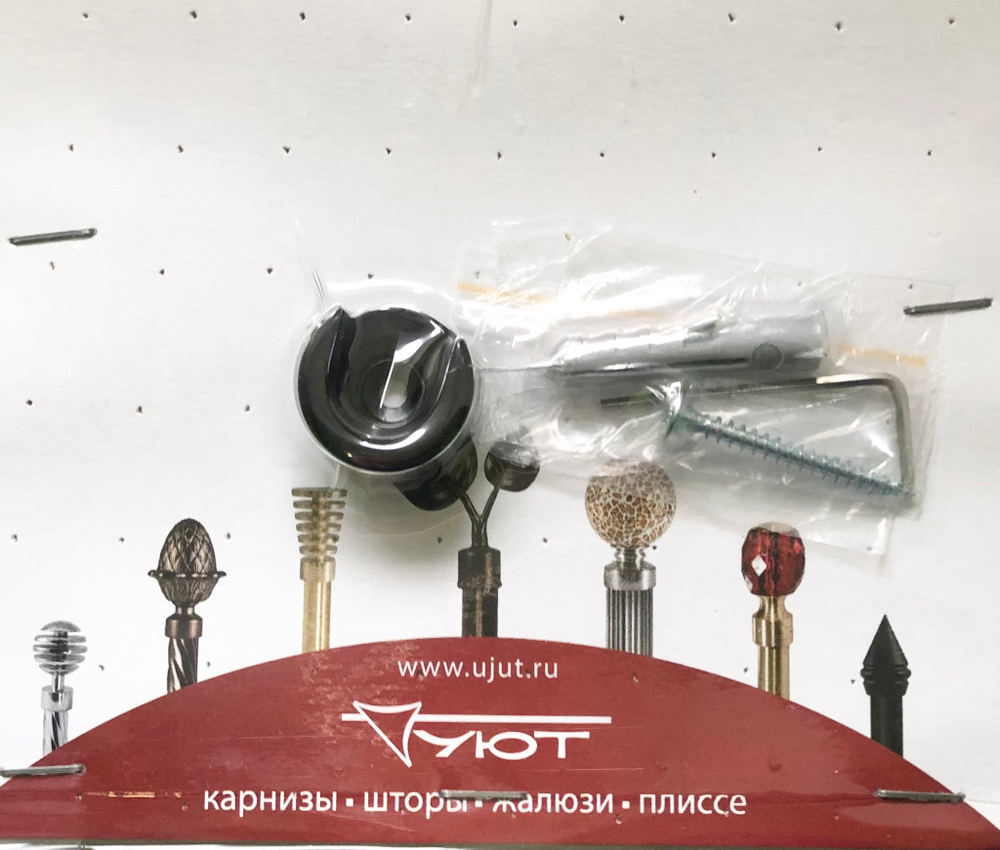Кронштейн боковой торцевой открытый d16 мм (черный, белый, бронза, шоколад, сталь, хром, латунь, шампань, светло-серый, графит, белое золото, ваниль золото)