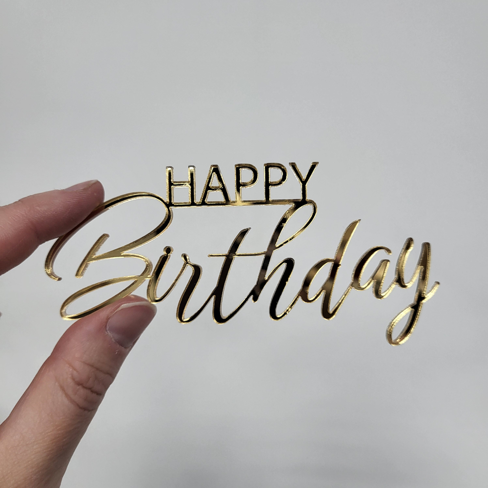 Топпер Happy Birthday #22 (золото, Боковина)
