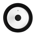 Крышка стеклянная с силиконовым ободком (трехразмерная) 16-18-20 см Черная