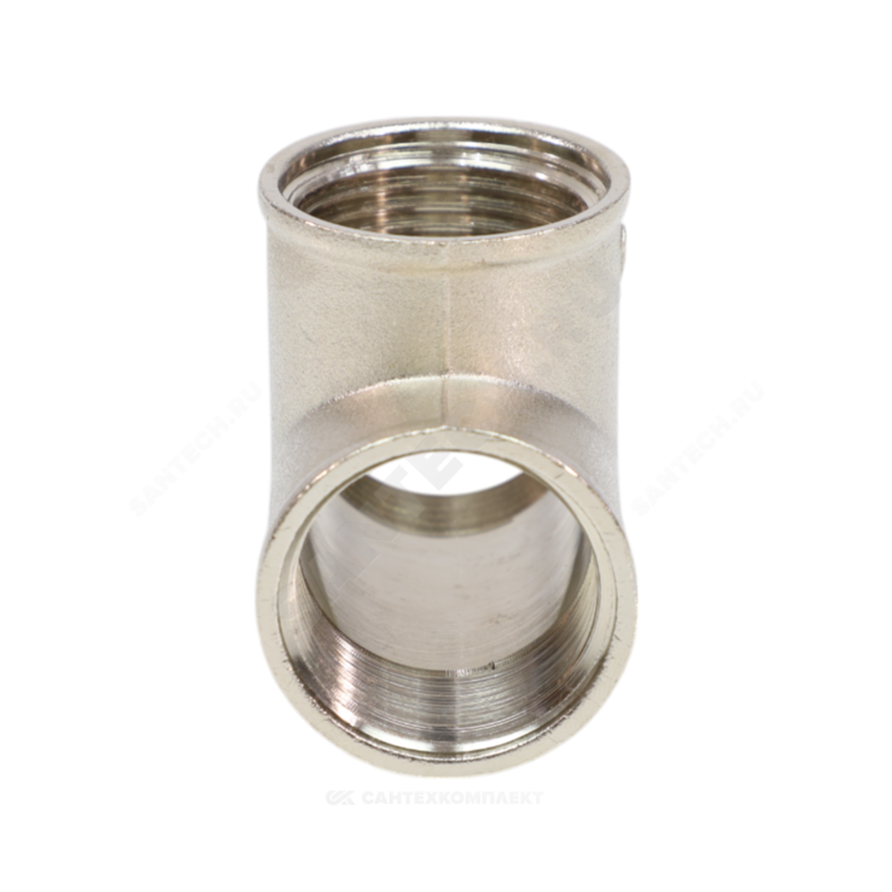 Тройник латунь никель Ду 15 (1/2") ВР/ВР VALFEX VF.130.N.012