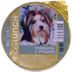 Говядина с Рубцом 125гр, ДОГ ЛАНЧ консервы для собак, ламистер