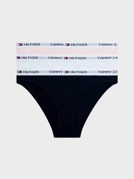 Женские трусы-бикини Tommy Hilfiger Tommy Logo Bikini Brief 3-Pack White / Navy / Light Pink