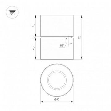 Спот 12W 2700-4000K 058614 белый SP-POINT-SURFACE-R85-12W Warm3200-MIX (WH, 15 deg, 230V) Arlight