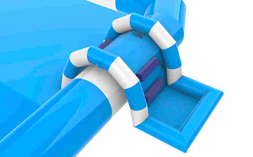 Надувная лестница для бассейна из ПВХ с бассейном, синий, 1,82*1,1*0,87 м