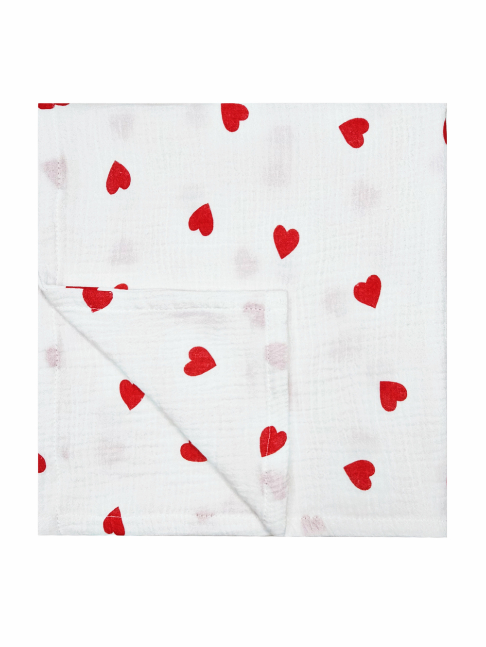 Муслиновая пеленка Сердца red