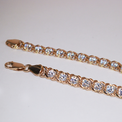 Браслет Арабский бисмарк с бесцветными фианитами