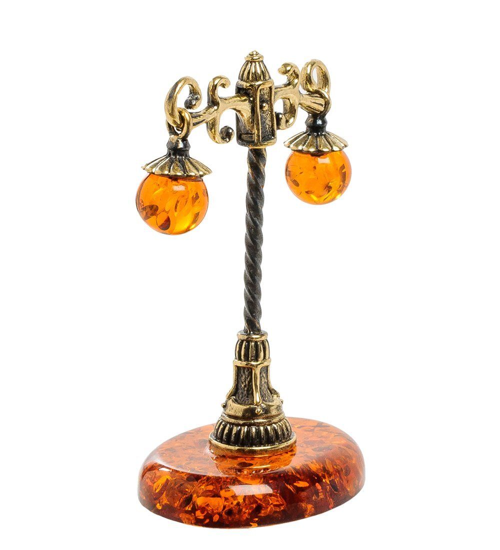 AM-1928 Фигурка «Фонарь» (латунь, янтарь)