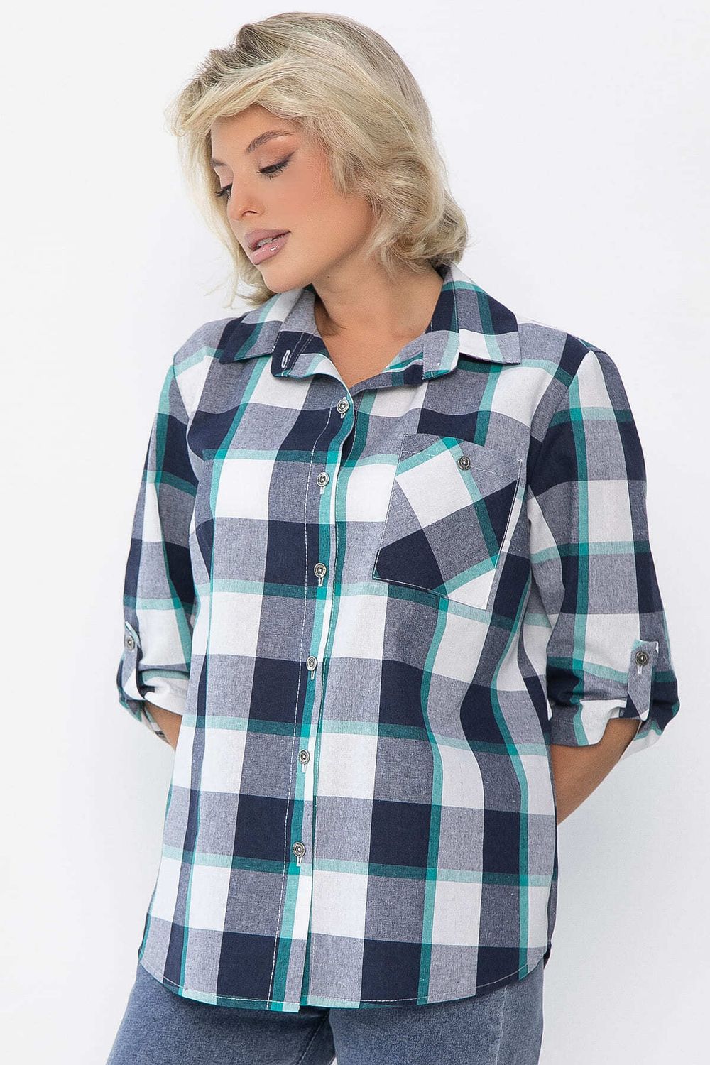 Рубашка Аланта (бело-синяя) Б14035-18М LT Collection