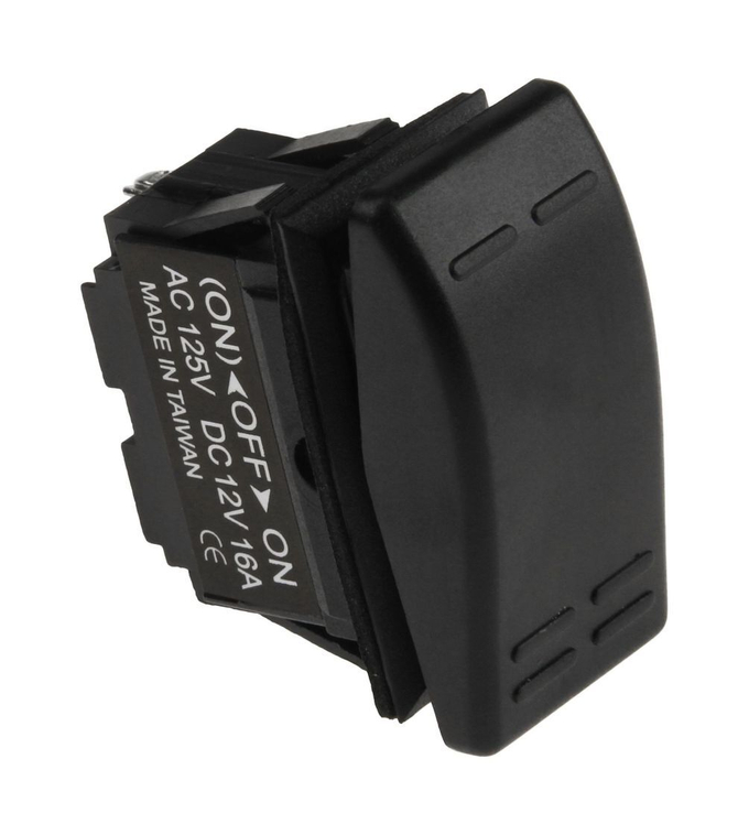 Переключатель трехпозиционный (ON)-OFF-ON 12 В/16А 3Р без фиксации 1 положения