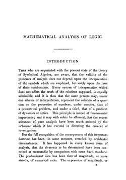The mathematical analysis of logic. Being an essay towards a calculus of deductive reasoning | George Boole