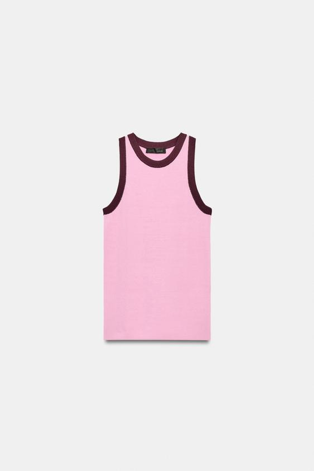 ZARA ТРИКОТАЖНЫЙ ТОП С ГОРЛОВИНОЙ ХАЛТЕР, МЯГКИЙ РОЗОВЫЙ