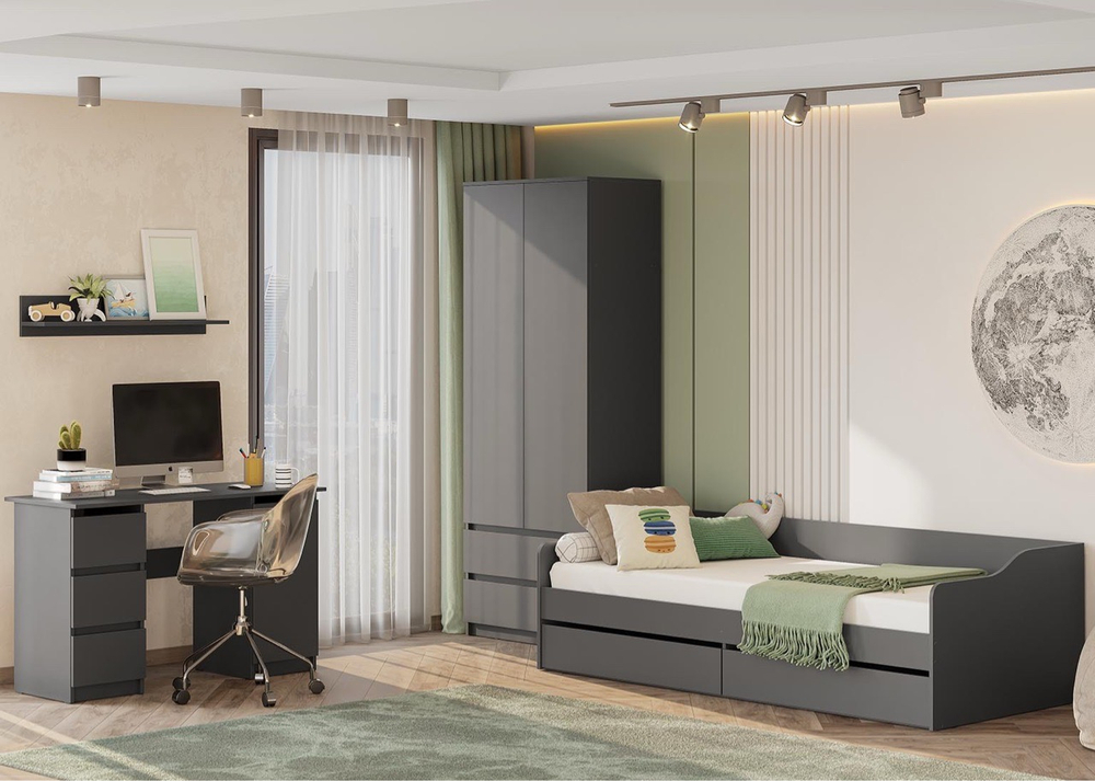 Шкаф двухстворчатый «Денвер» Графит