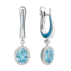 Серьги с цирконами и бриллиантами, E0143-02/3