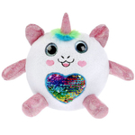 Кругляш с пайетками в сердечке бел. 16см без чипа, в пакет JE4404W-1MN (Мульти-Пульти)