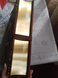 "Библия большая в миниатюрах Палеха" Книга в кожаном переплете с литьем