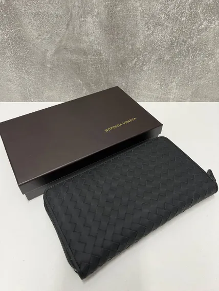 Кожаное портмоне Bottega Veneta черный