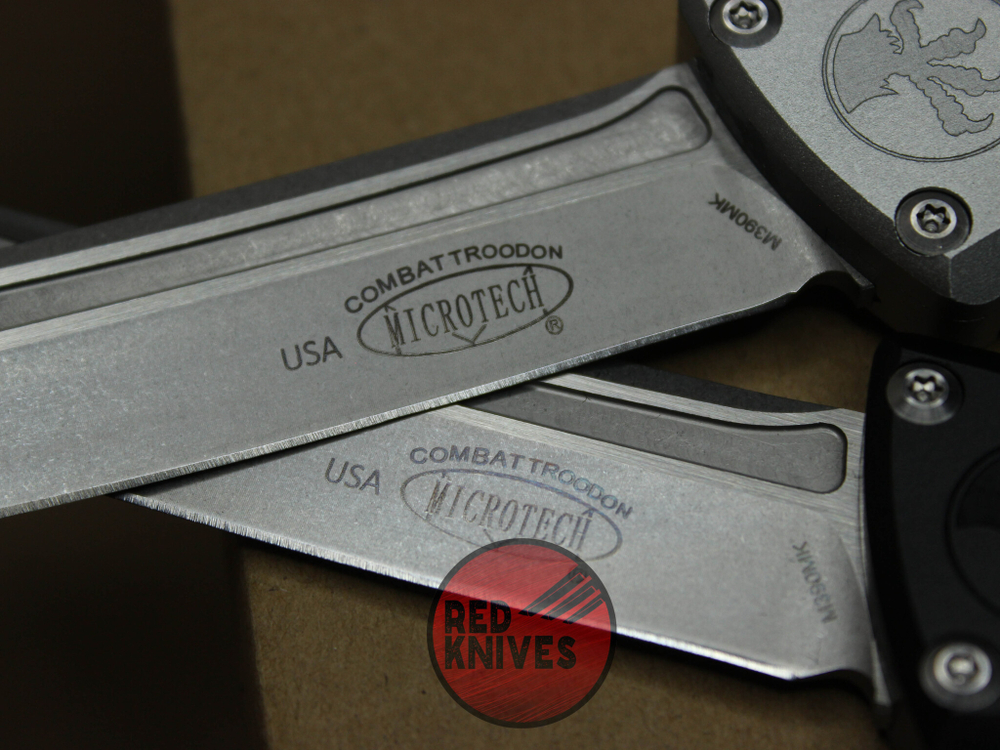 Нож Microtech Troodon 3 T/E Tanto Gray - рукоять серый алюминий