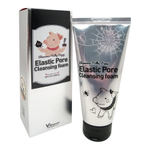 Маска-Пенка для умывания с древесным углем черная Elizavecca Milky Piggy Elastic Pore Cleansing Foam, 120 мл.