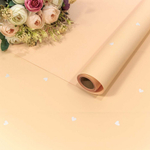 Пленка В рулоне 10 м х 58 см "Сердечки" (Персиковый)
