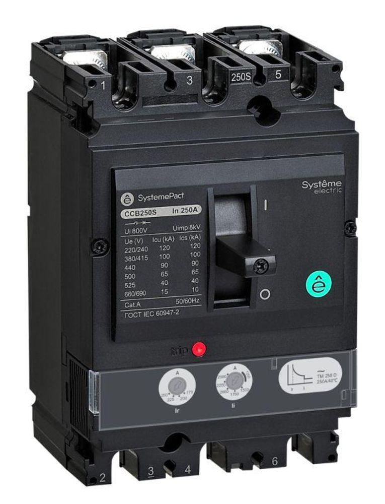 Выключатель автоматический SYSTEMEPACT CCB250 150кА 3P3D TMD250 рычаг SE SPC250L250L3DF Выключатель автоматический SYSTEMEPACT CCB250 150кА 3P3D TMD250 рычаг SE SPC250L250L3DF