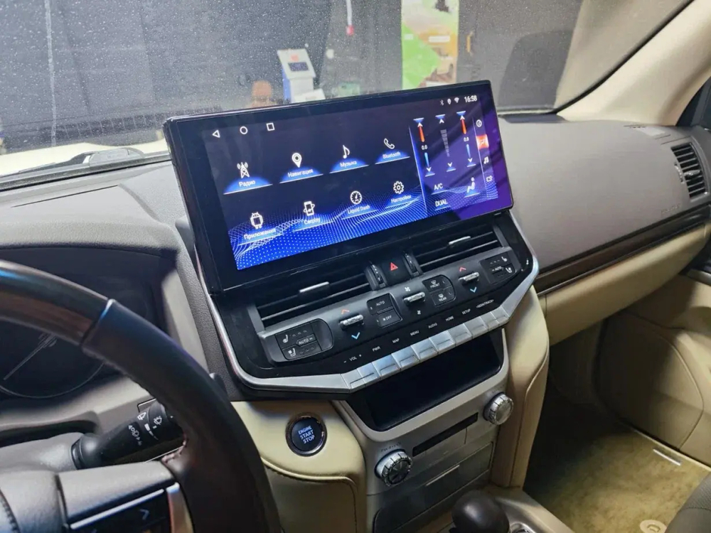 Магнитола для Toyota Land Cruiser 200 2015-2021 (низкая комплектация) - Carmedia NH-T1603 на Android 10, 4Гб+64Гб, 4G SIM-слот, CarPlay